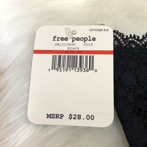 Free People Intimately Lace Bandeau Bras Lot (2) Bluemoon Quartz & Black Size XS - Picture 9 of 14